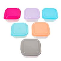 6Pcs Food Storage Container Small Plastic Moisture-proof Containers Mini Kitchen Storage Box with Leakproof Lid