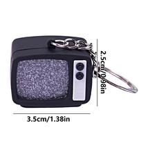 Mini TV Keychain Retro Purse Pendant with Sound and Light Punk Backpack Ornament for Culture Fans Collectors Students Kids Teens