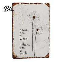 Metal Garden Sign Dandelion Wall Decoration Vintage Rusty Wish Art Indoor Outdoor Home Office Living Room Decorative Classroom S A
