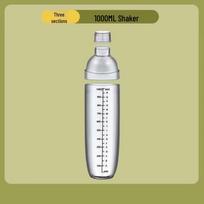ZISIZ Thickened 4-Section Shaker Bottle