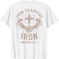 Iron Sharpens Iron Christian Workout Bible Verse Gym Jesus T-Shirt XXXL