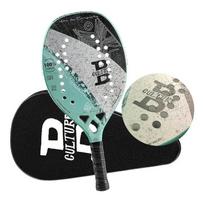 CUL TURE Tennis Racket Raquete Beach Tenis Fibra De Carbono 22mm Mega Grit Surface 32 Holes Entry Triangle Base Soft EVA Face žalia