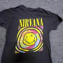 Nirvana T-Shirt Mens Size S Charcoal Gray Psychedelic Smiley Face Rock Band XXXXL