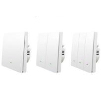 New Arrival Hotel Smart Home 123 Gang Tuya Wifi Zigbee 3.0 Light Switch Google Home Alexa Remote  Push Button Wall Switch 8.6X8.6X3 cm&1 Gang L and N wire balta
