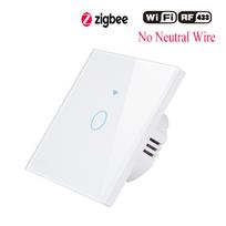 Eu Standard 1/2/3 Gang Zigee Smart Life Tuya Smart Switch Wifi Touch Light Switch Wall Switch Eu Standard balta
