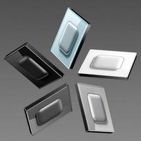 Toughened Crystal Glass Switch Panel AC 110V~250V Square 16A Power Controller 1 Gang 2 Way Push Button Wall Lamp Switch (Grey,Uk Standard&86mm*86 mm) pilka