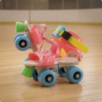 Children's FourWheel Skates PVC Wheels DoubleRow Roller Soft PU Upper Children Gear Blue Colorful Pink