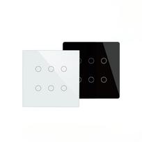 Tuya Moes Glass WiFi Wall Touch Panel Smart Light Switch 6 Gang RF Wireless  Muilti-Control Compatible with Alexa Google Home 120mm*120mm&Universal Standard balta