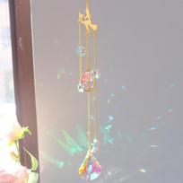 Cat Witch Crystal Suncatcher Rainbow Maker Hanging Prism Boho Home Decor (as the picture,42cm about)