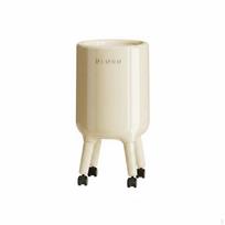 Double Trash Bin Modern Luxury Style Lidded Can Easy to Clean Waste for Living Cream with Wheels
