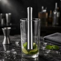 Stainless Steel Muddler Heavy Duty Ice Crushing Easy to Refreshing Beverage Smashing Rod for Short Handle