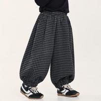 Boys Kids Korean Style Plaid Thick Harem Long Pants For Autumn Winter 90cm juoda