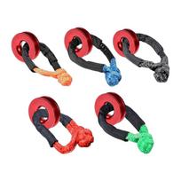 41000lb Car Strap Shackles Recovery Emergency Tools Truck Towing Rope Road Winch Pulley Cable Hook ATV Accessories Snatch Block Red Recovery Ring+Red Knot Rope