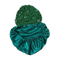 Soft Fabric Hair Bonnet Silk Shower Cap, with Breathable Mesh Top And Large Pocket Design, Satin for Curls Lock Moisture Reduce Frizz 2 in 1 Wrap Cap žalia