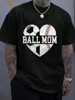 Kamuolio Mama Marškinėliai Širdis Juokingi Beisbolo Futbolo Unisex Marškinėliai S