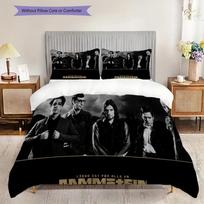 Rammsteins Dark Rock Majesty Three-piece set (1 * duvet cover + 2 * pillowcase, without core) 2D Flat Soft and comfortable Bedding set 135x200cm