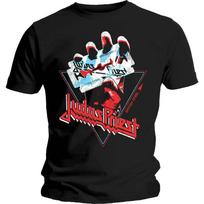Judas Priest britų plieno trikampio juodi klasikiniai roko metalo unisex marškinėliai S