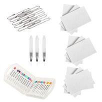 Magic Foam Texture Painting Kit 3D Drawing Magic Canvas Sponge with Water Brush Puffy Popcorn Painting Kit DIY Bubble Drawing Pens Art Supplies B white