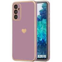 Silicone Case - PROSHOP - for Samsung Galaxy S20 FE - Purple - Shockproof - Golden Love Pattern violetinė