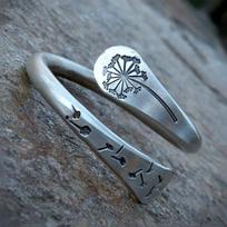 Bohemian Dandelion Old Ring, Personalized Design Sense Jewelry Women, Opening Adjustable Ring Adjustable opening