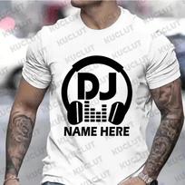 Vyriški marškinėliai Individualiai pritaikyti DJ Muzika Ausinės Marškinėliai Singing Club Dainininkės gimtadienio dovanos Marškinėliai „Pasidaryk pats“ unisex marškinėliai S balta