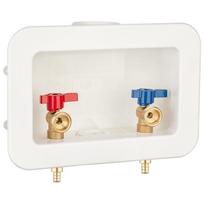 A65T-Push-To-Connect 1/2 Inch Washing Machine Outlet Box With 2 Inch Central Drain, Connects To 3/4 Inch Hoses