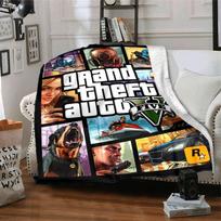 1 vnt. Grand Theft Auto minkštas flanelinis pledas su dizainerio spauda. Jaukus pledas visais metų laikais, puikiai tinkantis ant sofos, lovos, biure 80x120cm