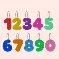 10Pcs Number Sensory Toy Textured Fidget Novelty Silicone Bag Pendant Texture