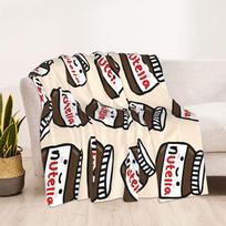 Animacinis Nutella flanelinis pledas - Lazdelių kremas | Minkštas, atsparus plyšimui | Visų sezonų namų dekoras ir žaisminga dovana 75cmx90cm