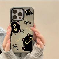 Case For Redmi Note 15 Pro 5G 14 4G 13 Pro 12 Plus 11 10 PRO 11S Black Cat Cute Laser IMD Matte Couple Hard Cover Redmi Note11 4G(11S)