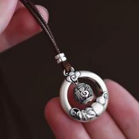 Karoliai Taikos Sagtis Vyriškas ir Moteriškas Madingas Retro Palaiminimo Pakabukas 50CM(Necklace Size)