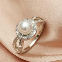 European and American Dopamine Ring for Women European and American Fashion Simple White Zircon Ring 6