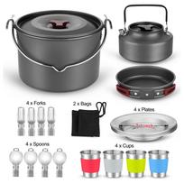 Picnic Big Hanging Camping Outdoor Single Pot Large Hanging Pot 6-8 People Picnic Alumina Picnic Pot Set