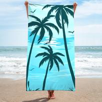 Custom Summer Beach Towel Microfiber Highly Quality Luxurious Beach Towel Sand Free Super Lightweight 249GSM&80*160cm mėlyna
