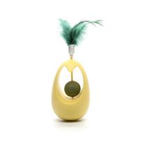 NCI PET Catnip Ball Tumbler Cat Teaser Toy with Silver Vine, Molar Teeth Cleaning Chew Toy for Cats, Self-entertain Pet Supplies (Yellow,7*7*21cm) geltona