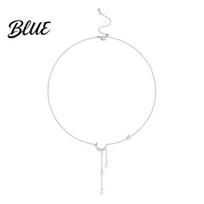 Anti-oxidation Necklace Lady Moon And Star Pendant Rhinestone Adjustable Alloy