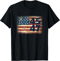 45 47 Donald Trump 2024 American Flag Unisex T-Shirt Unisex T-Shirt S