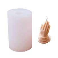Prayer Gesture Silicone Candle Mold Buddha Beads Hand Plaster Soap Resin Mould DIY Chocolate Cake Making Home Decor Gift