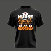 Nurse Squad Halloween T-Shirt Funny Pumpkin Squad Medic Joke Retro Unisex Top S