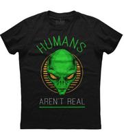 Humans Arent Real Horror Unisex Black T-Shirt M