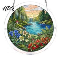 Stainless Steel Chain Suncatcher Acrylic Puzzle Suncatcher Stained Glass Window Hanging Ornaments L