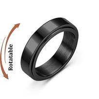 Stainless Steel Rotating Anxiety Fidget Spinner Rings For Couples Worry Stress Relief Metal Rock Band Ring Anillo Antiestres 11