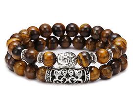 2pcs/Set Natural Stone Bracelet Men Vintage Ethnic Buddha Braclet Yoga Prayer Jewelry Paired Braslet Pulseras Hombre Bileklik ruda