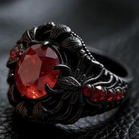 Black Plated Scorpion Ring for Men Women, Red CZ Crystal Gothic Statement Ring, Punk Vintage Animal Finger Jewelry, Biker Rock S 6