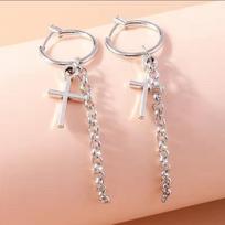 Gothic Metal Love Heart Drop Earrings for Women Steampunk Cross Dangle Earrings Party Jewelry Gifts