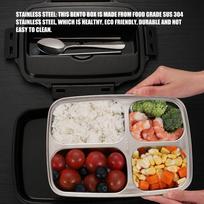 304 Stainless Steel Leakproof Lunch Box 4 Compartment Food Storage Container  For Camping juoda