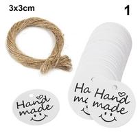 100pcs DIY Wedding Party Luggage Jute Twine Hanging Label Kraft Gift Tags Tagging Handmade 1