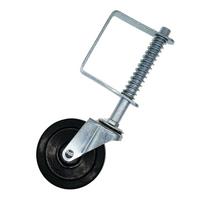 Fetong 4inch Rubber Mute 60KG Load Capacity Spring Loaded Gate Door Wheel Caster Roller 4Inch