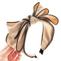 PROLY New Fashion Hair Accessories For Women Oversized Double-layer Bow Knot Headband Solid Color Fresh Hairband