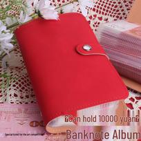 Large Capacity Cash & Banknote Saving Album Light Blue [Holds 10,000] red